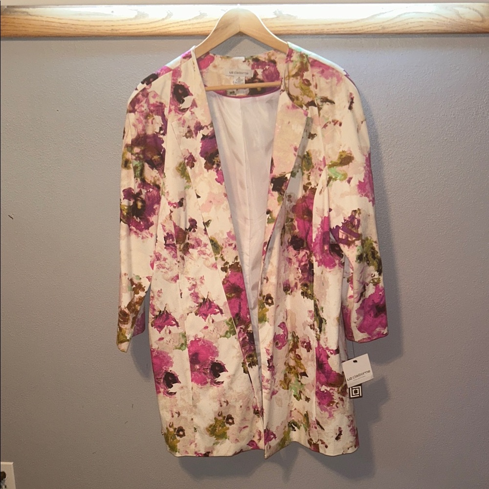 Liz Claiborne Floral Blazer - Pink and Green